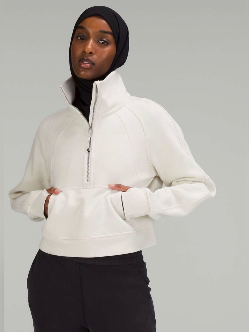 lululemon athletica Half-Zip Mock Neck Pullover oversized crop